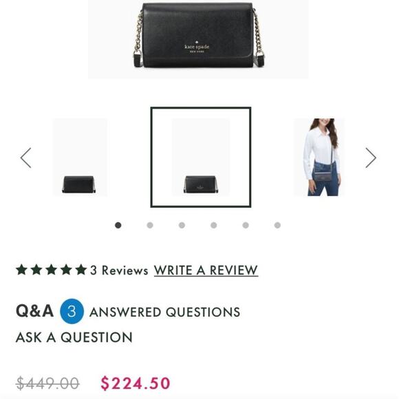 KATE SPADE Staci Small Flap Leather Crossbody in Black - Picture 4 of 15